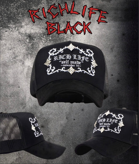 Barbas hats “RICH LIFE BLACK”